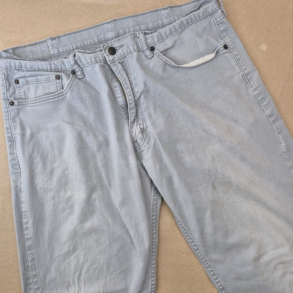 Levis 505 Jeans Mens 38 Gray‎ Denim Cotton Stretch Straight Leg
